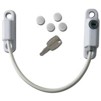 Cable Window Restrictor 150mm Lockable Lock White