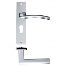 Zoo Hardware - Amalfi Euro Lock Door Handle 43 x 180mm CP - ZPZ081EPCP