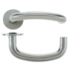 Arched RTD Door Handle Push on Rose 19mm Dia. 304 SS
