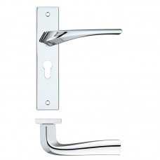 Rosso Maniglie - Aries  Euro Lock Door Handle on Backplate CP - RM061EPCP