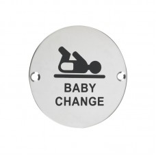 Baby Change Door Sign 76mm Dia. PS