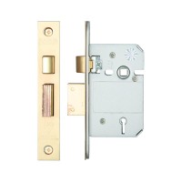 British Standard 5L Sash Door Lock 64mm 44.5mm Bkst KA PVD