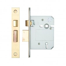 Zoo Hardware - British Standard 5L Sash Door Lock 76mm 57mm Bkst PVD - ZBSS76PVD