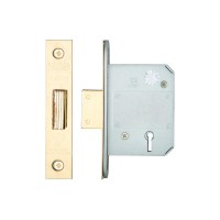 BS 5L Dead Door Lock 64mm 44.5mm Bkst PVD
