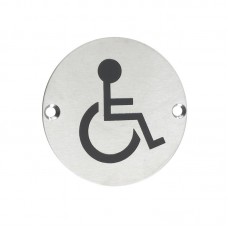 Disabled Facilities Door Sign 76mm Dia. SS