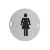 Female Sex Door Sign 76mm Dia. SA