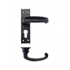 Foxcote Foundries - Slimline Thumb Lever Euro Lock Door Handle 40 x 142mm BK - FF211EP
