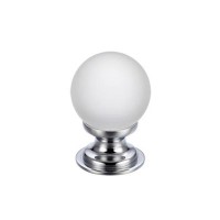 Glass Ball Cabinet Door Knob Frosted 25mm CP