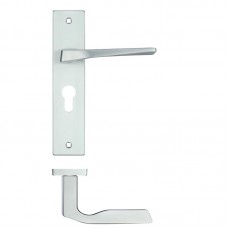 Rosso Maniglie - Lyra Euro Lock Door Handle on Backplate SC - RM091EPSC
