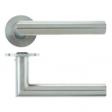 Mitred Door Handle Push on Rose 21mm Dia. 304 SS