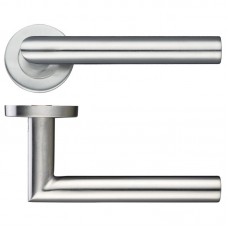 Zoo Hardware - Mitred Lever Door Handle Push on Rose 19mm Dia. 201 SS - ZCS2010SS