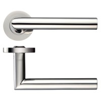 Mitred Lever Door Handle Push on Rose 19mm Dia. PS