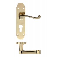 Oxford Lever Euro Lock Door Handle 42 x 170mm PB