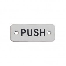 Rectangular "PUSH" Door Sign 75 x 30mm SS