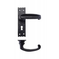 Slimline Thumb Lever Lock Door Handle 40 x 142mm BK