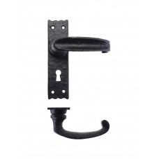 Foxcote Foundries - Slimline Thumb Lever Lock Door Handle 40 x 142mm BK - FF211