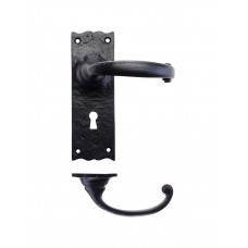 Traditional Lever Lock Door Handle 50 x 150mm BK