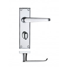 Zoo Hardware - Victorian Flat Lever Bathroom Lock Door Handle 40 x 150mm CP - PR043CP