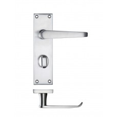 Zoo Hardware - Victorian Flat Lever Bathroom Lock Door Handle 40 x 150mm SC - PR043SC