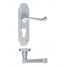 Zoo Hardware - Victorian Lever Euro Lock Door Handle 42 x 168mm SC - PR011EPSC