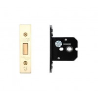 Flat Dead Door Lock 67.5mm 2.5" Forend & Strike 44.5mm Bkst PVD